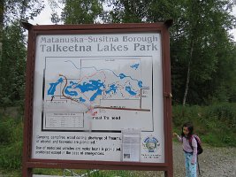 IMG 5776  Megan, Talkeetna Lake Park Sign, Talkeetna, AK