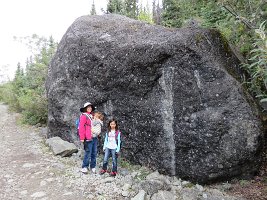 IMG 6691  With large composite glacier erratic on the Root Glacier Trail, Wrangell-St. Elias National Park, AK