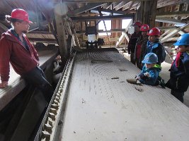 IMG 6841  explaining the separation tables in the concentration Mill, Concentration Mill, Kennecott Mine,  Wrangell-St. Elias National Park, AK