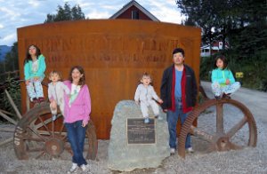 WSENP-KennecottSign  In front of the Kennecott Mines National Historic Landmark, Wrangell-St. Elias National Park