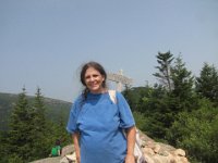 IMG 4749  Julie at South Bubble Peak (elevation 768 ft), Acadia NP