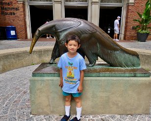IMG_1775 Phlean and Giant Anteater statue, National Zoo, DC